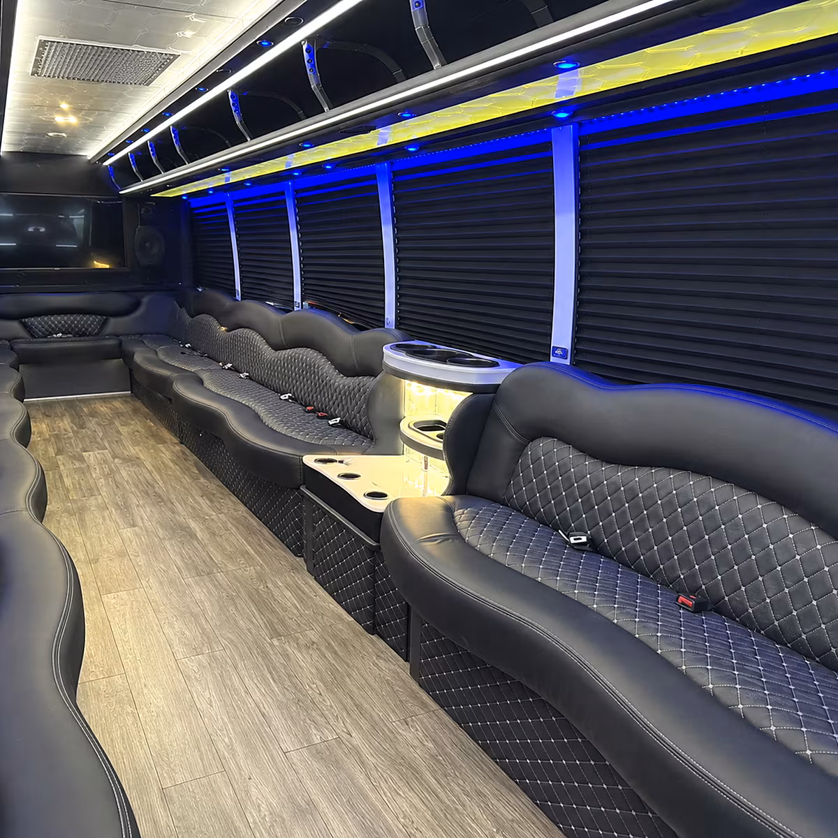plymouth party bus rental interior